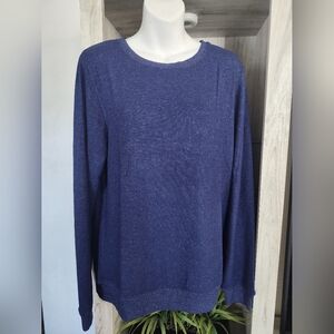 Ms Lovely Ultra Soft Women's Sleep and Lounge Crewneck Pullover Sweatshirt Navy